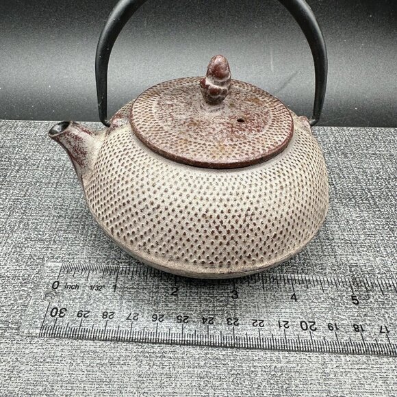 Rikyu Japanese Cast Iron Tetsubin Teapot Hobnail Signed Small Vtg Traditional - Picture 8 of 14